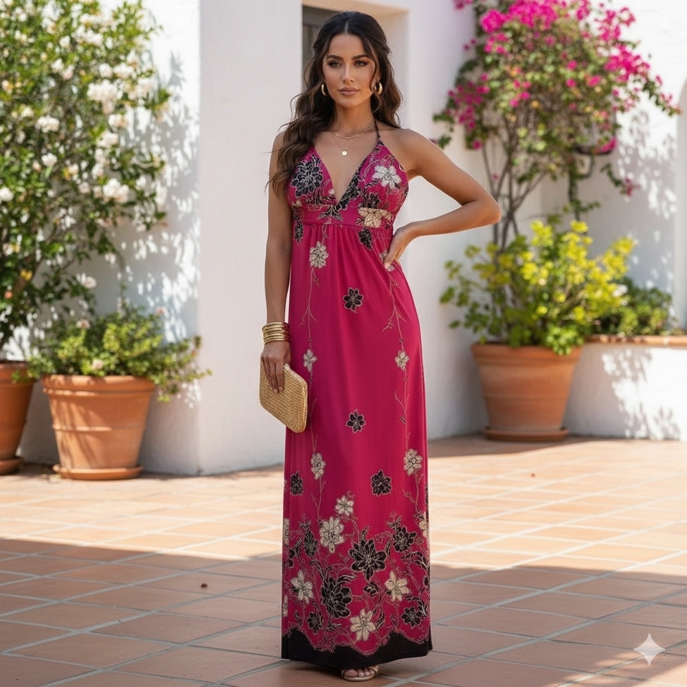 Tropical Floral Maxi Dress